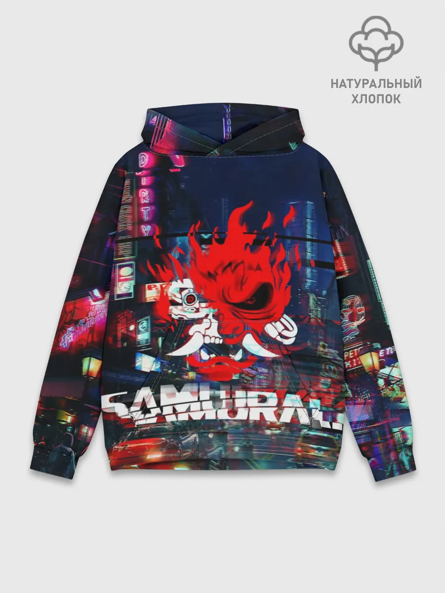 Худи мужской база хлопок / Киберпанк 2077 глитч