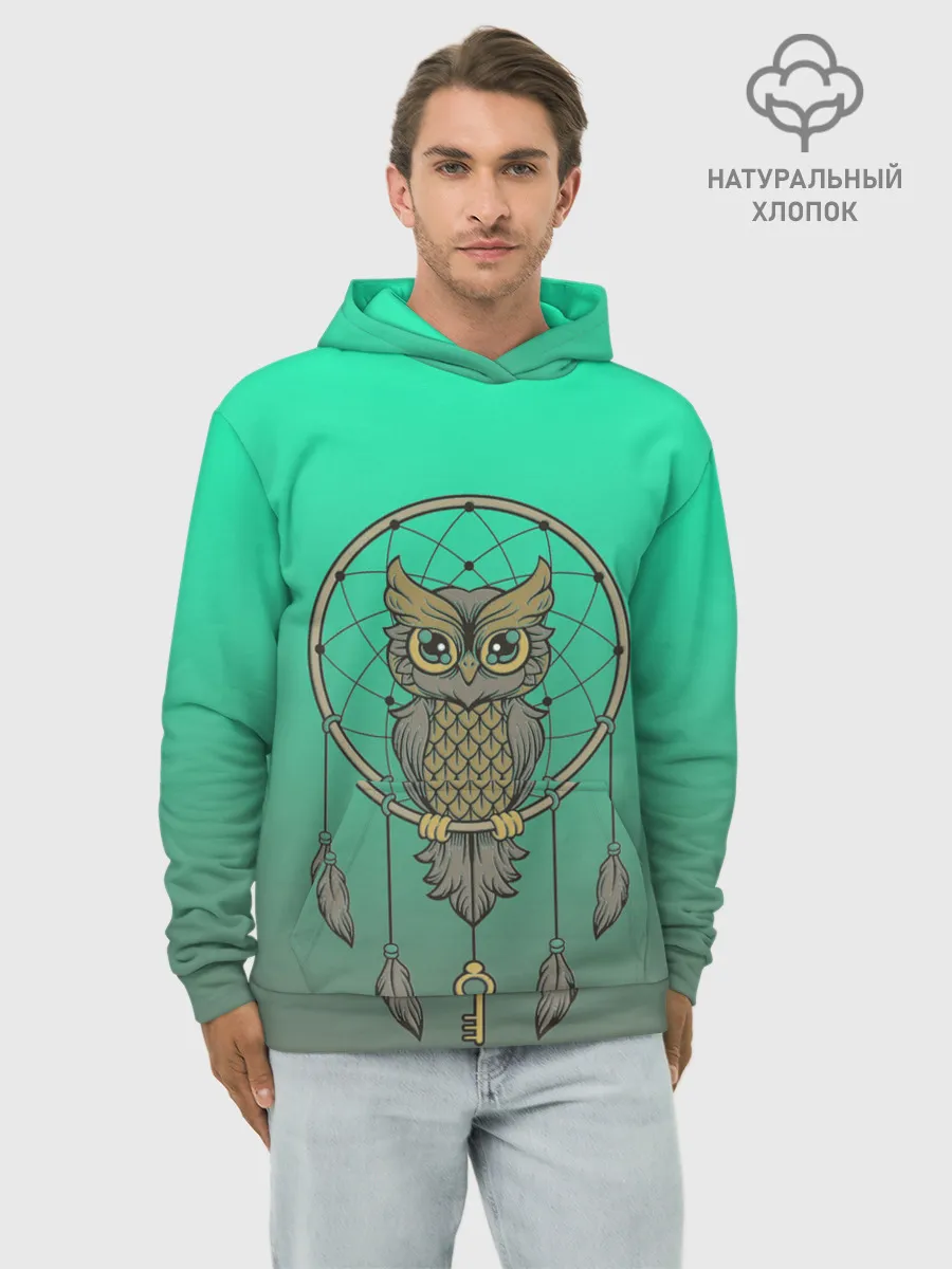 Худи мужской база хлопок / сова ловец снов