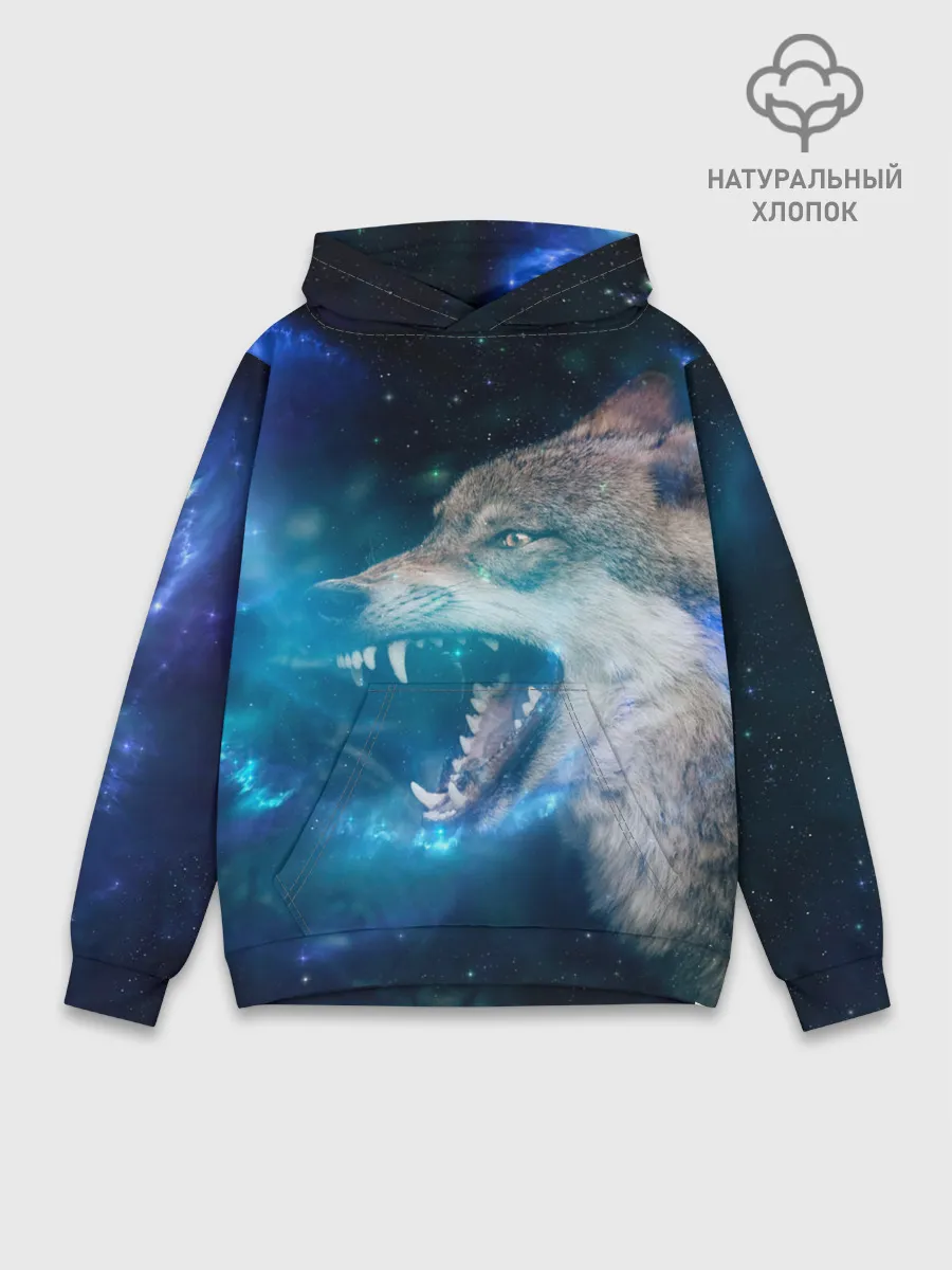 Худи мужской база хлопок / Волчара Юморит
