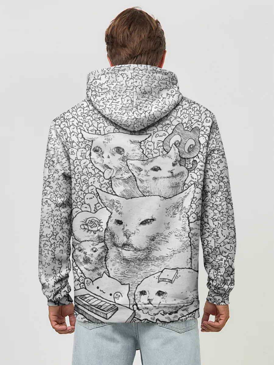 Худи мужской база хлопок / Коты мемы кошки
