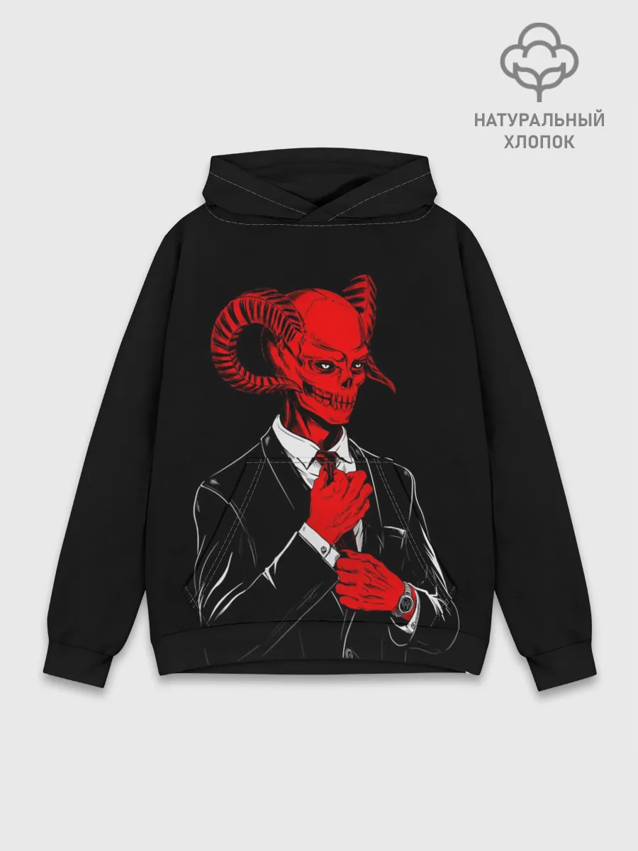 Худи мужской база хлопок / Дьявол