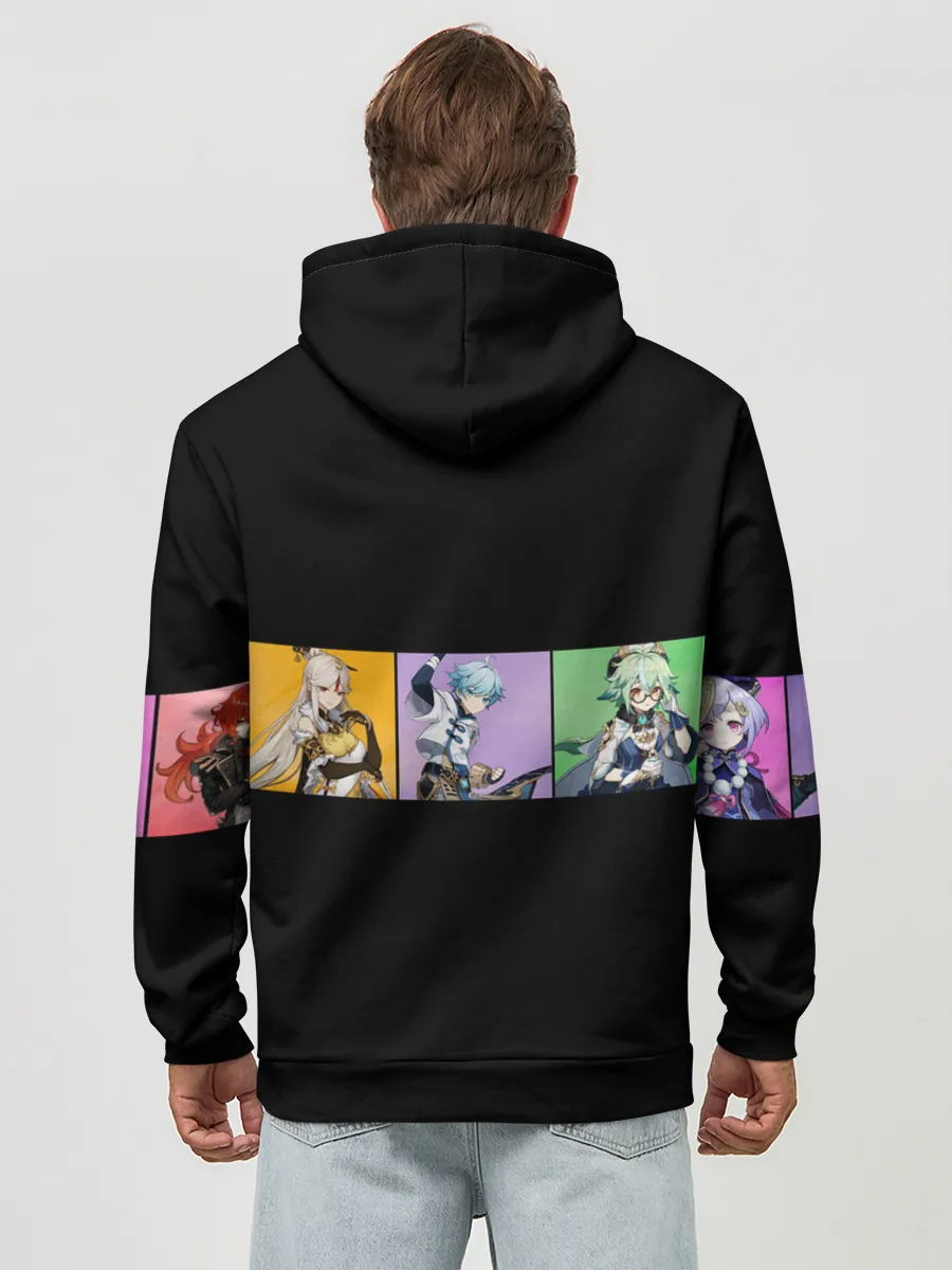 Худи мужской база хлопок / Genshin Impact - Полоса