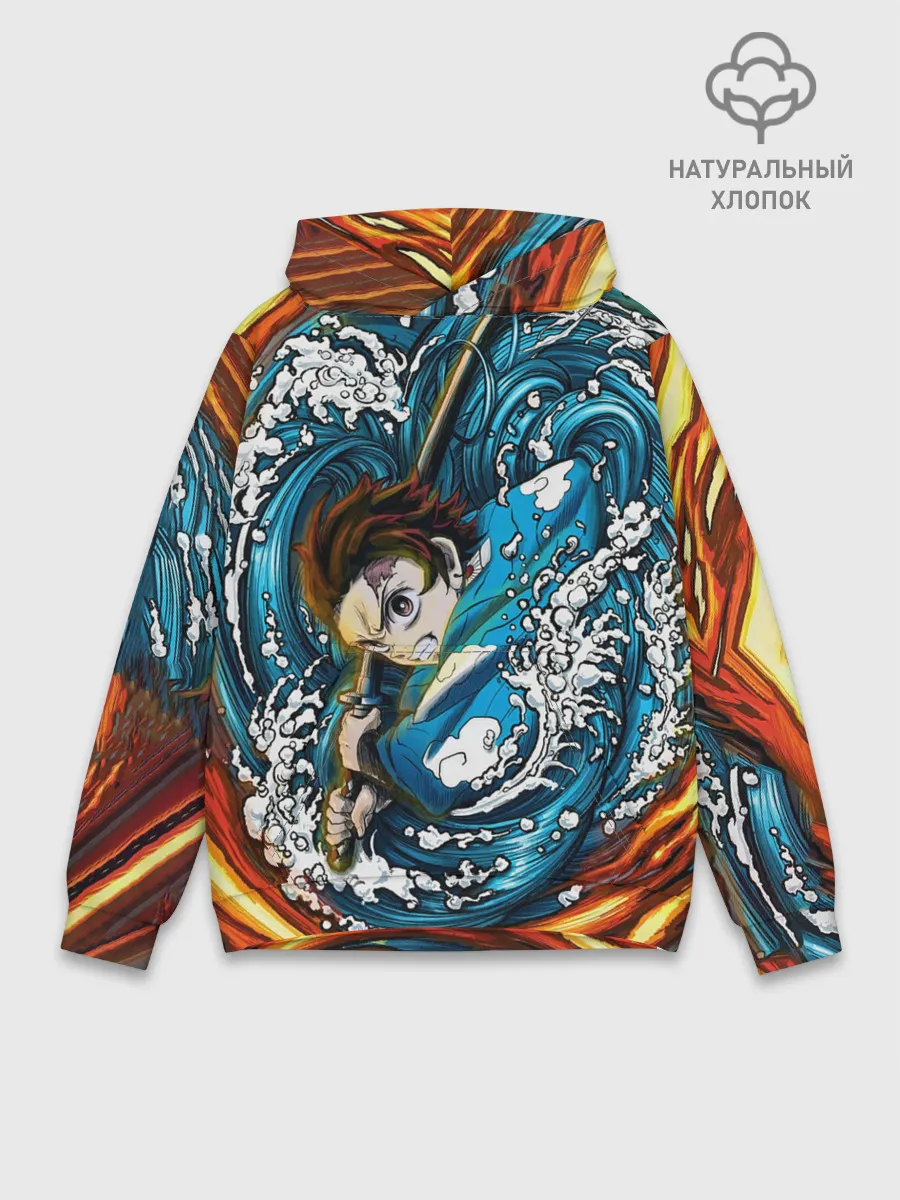 Худи мужской база хлопок / Танджиро Камадо Клинок демонов