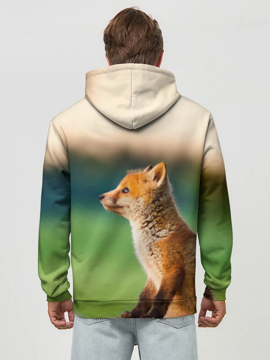 Худи мужской база хлопок / Лиса