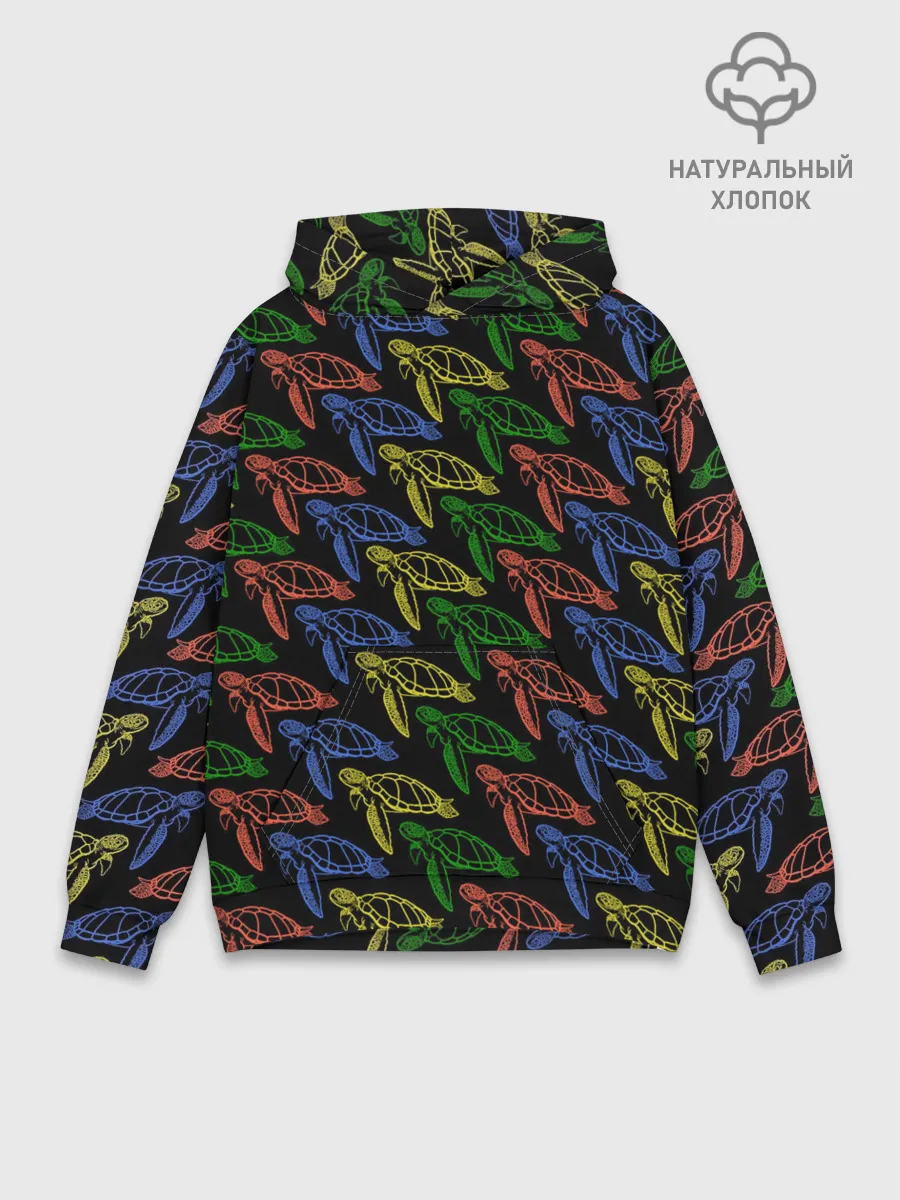 Худи мужской база хлопок / Черепашки