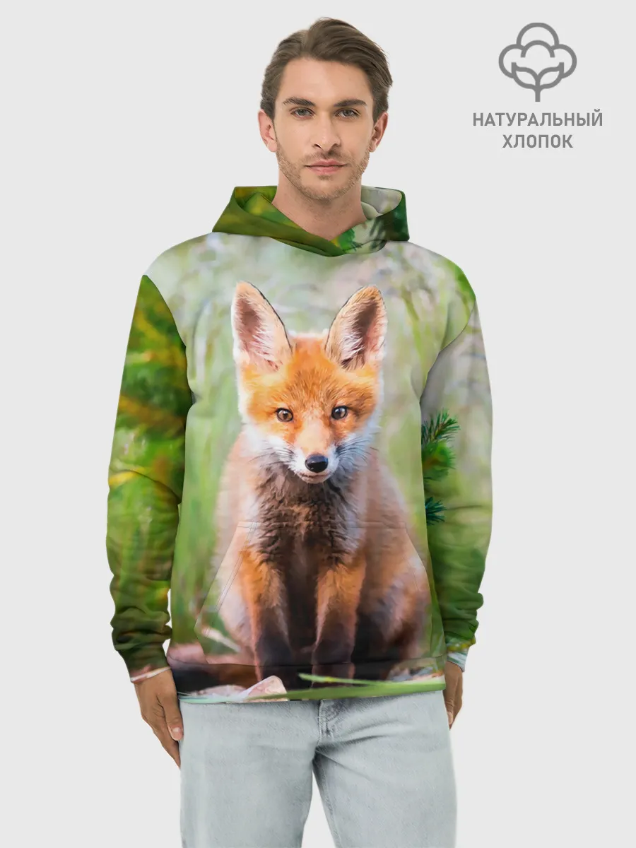 Худи мужской база хлопок / Лисичка