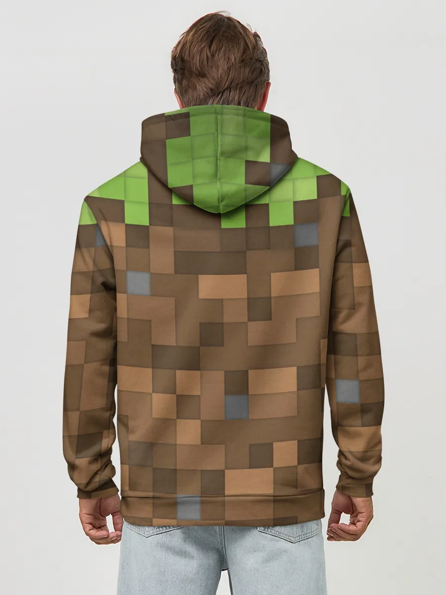 Худи мужской база хлопок / Minecraft камуфляж