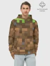 Худи мужской база хлопок / Minecraft камуфляж