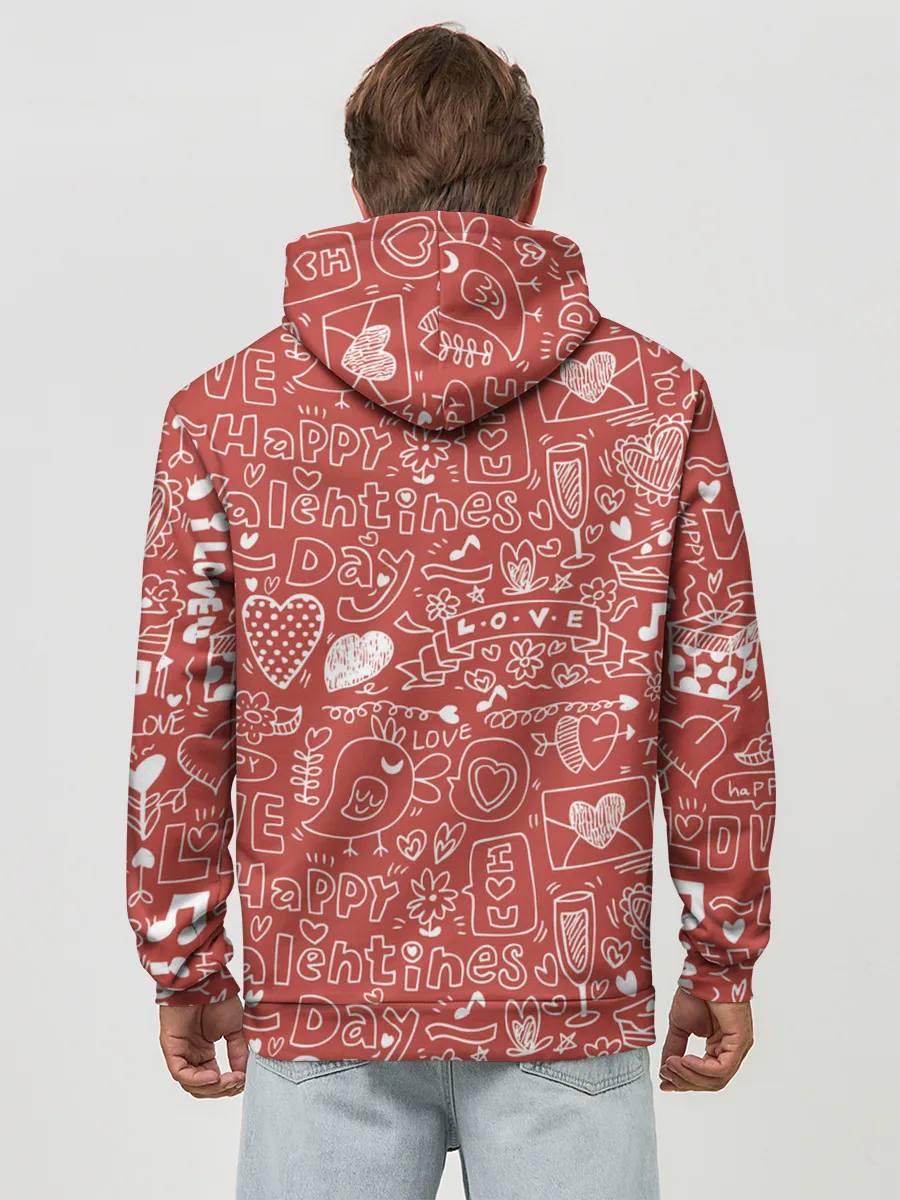 Худи мужской база хлопок / Happy Valentines Day