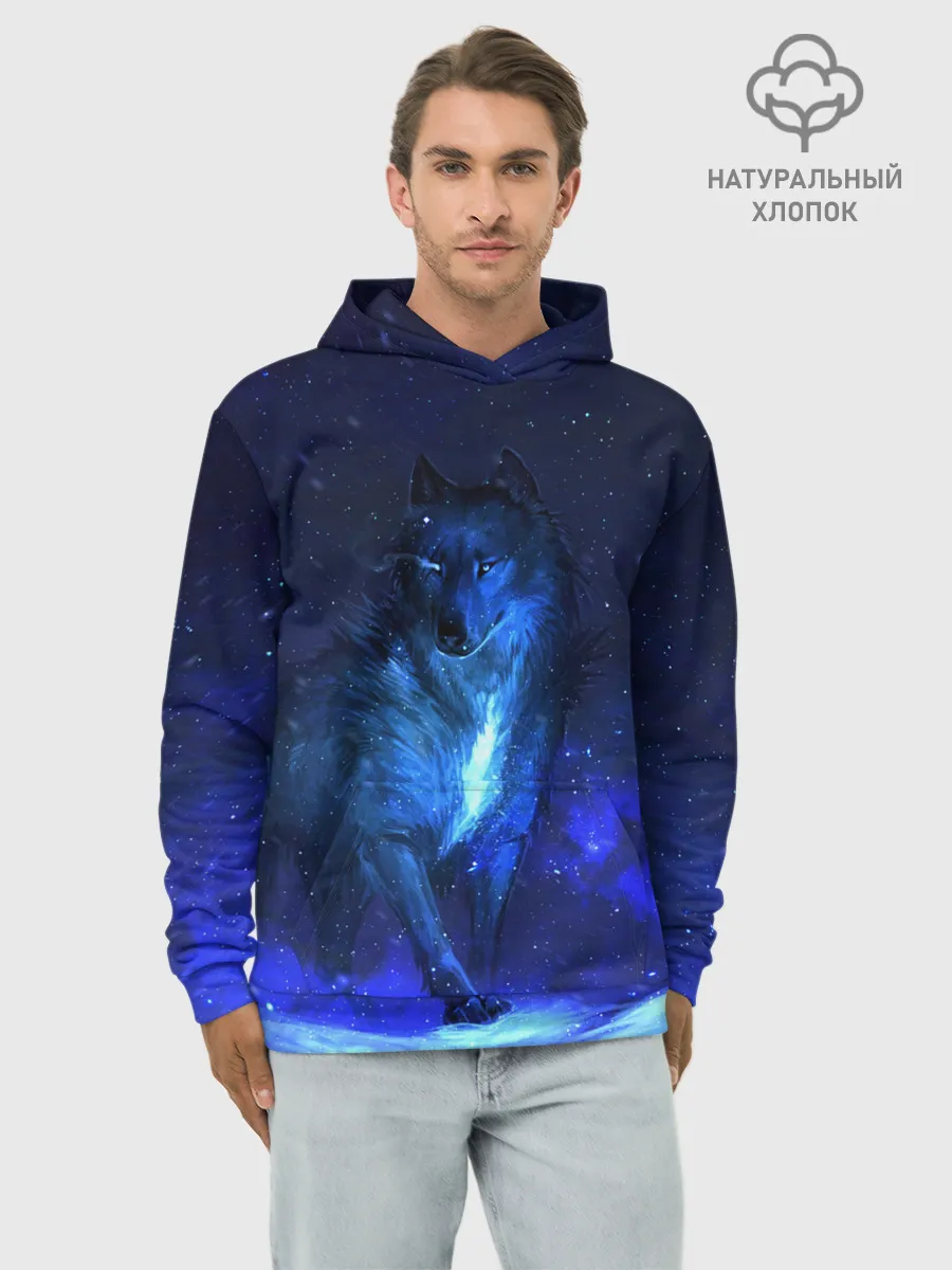 Худи мужской база хлопок / Dark Wolf
