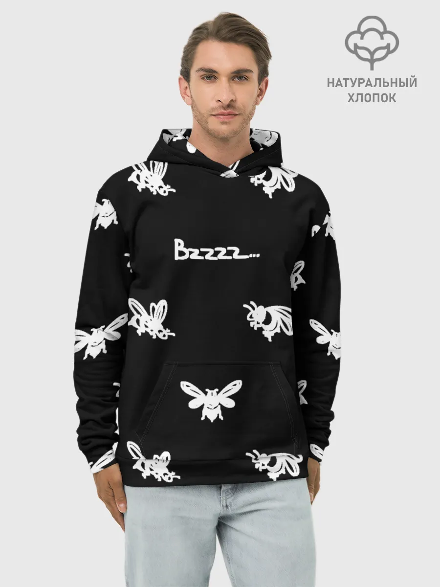 Худи мужской база хлопок / Пчёлки