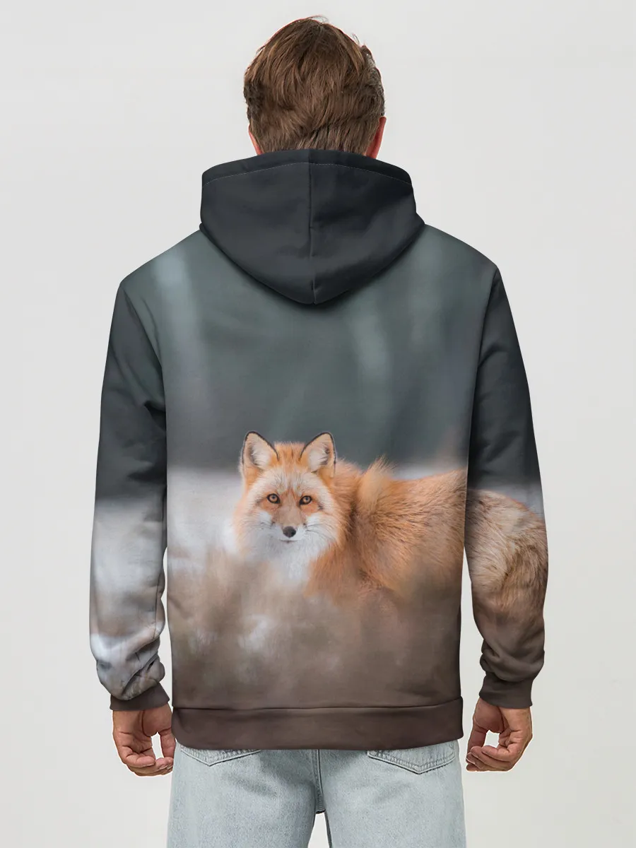 Худи мужской база хлопок / Лиса