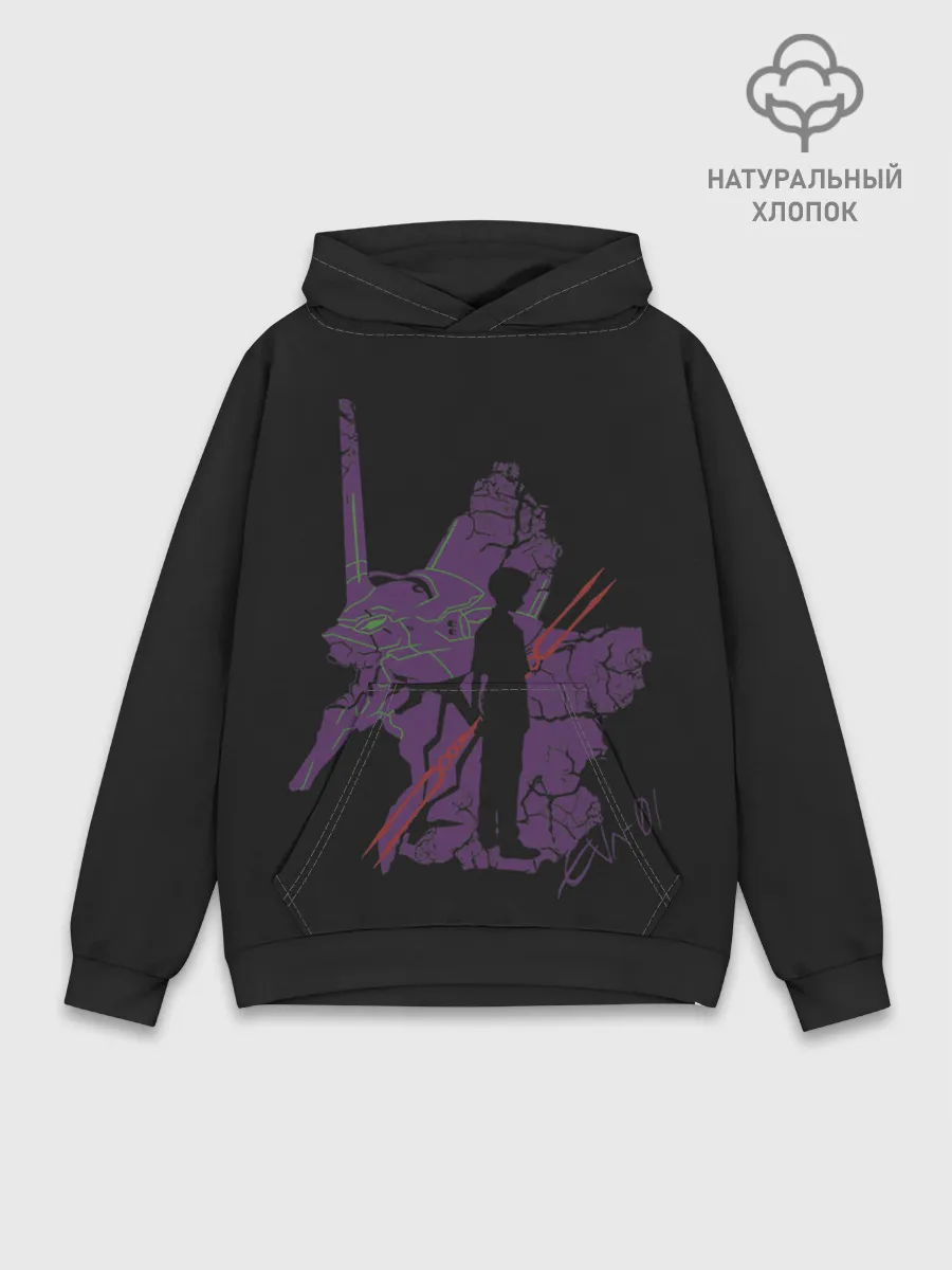 Худи мужской база хлопок / Евангилион