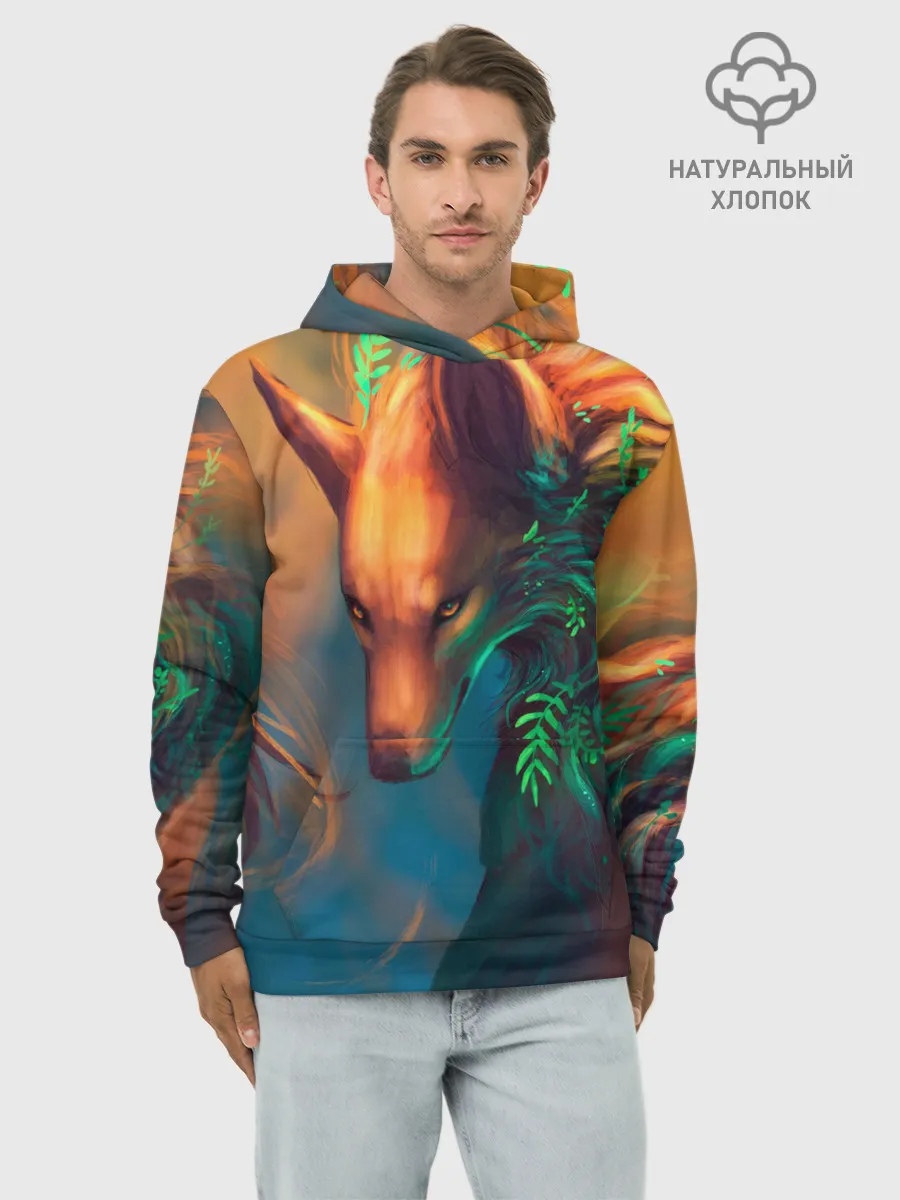 Худи мужской база хлопок / Волшебная лиса