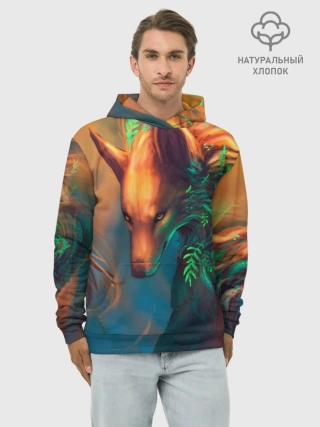 Худи мужской база хлопок / Волшебная лиса