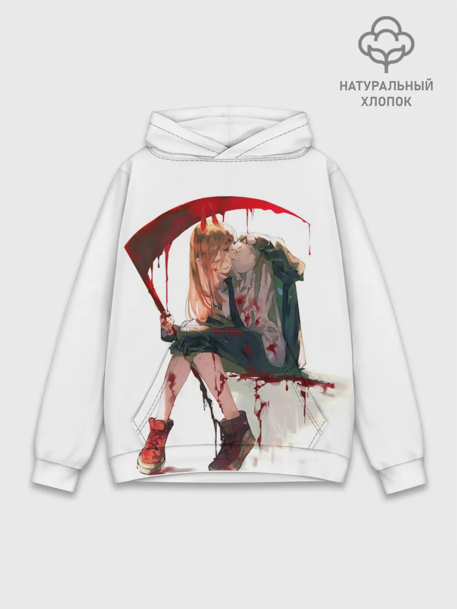 Худи мужской база хлопок / Человек Бензопила Аниме