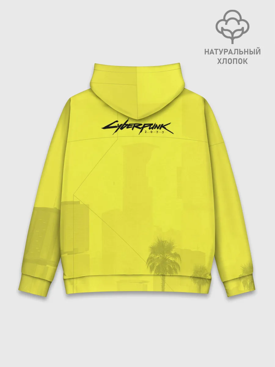 Худи мужской база хлопок / Cyberpunk 2077 - Пальмы