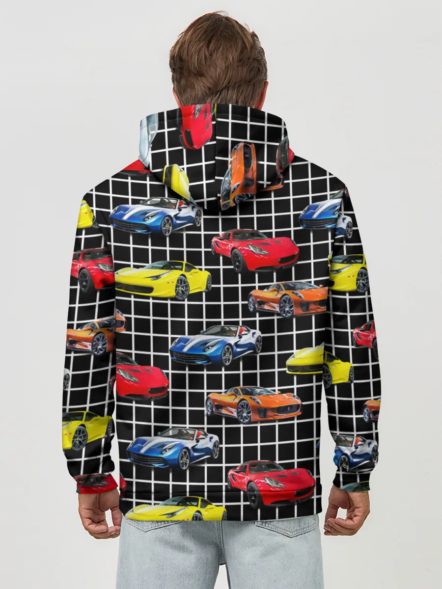 Худи мужской база хлопок / Гоночные тачки