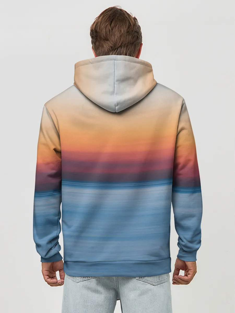 Худи мужской база хлопок / Рассвет на берегу