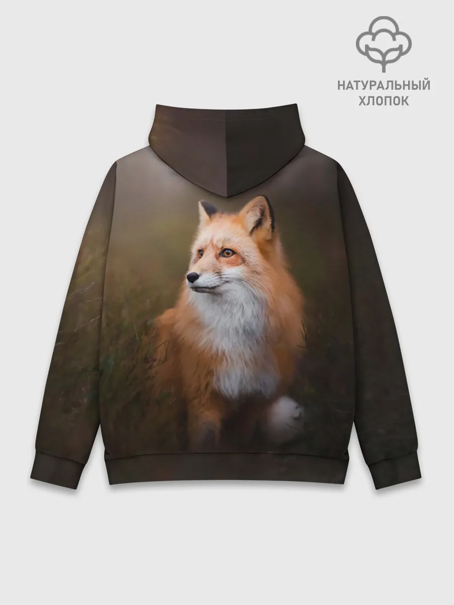 Худи мужской база хлопок / Лиса-охотница