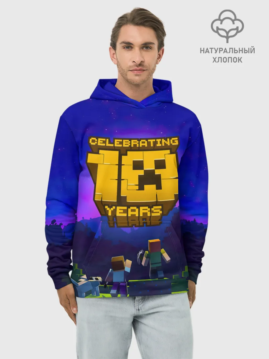 Худи мужской база хлопок / Minecraft