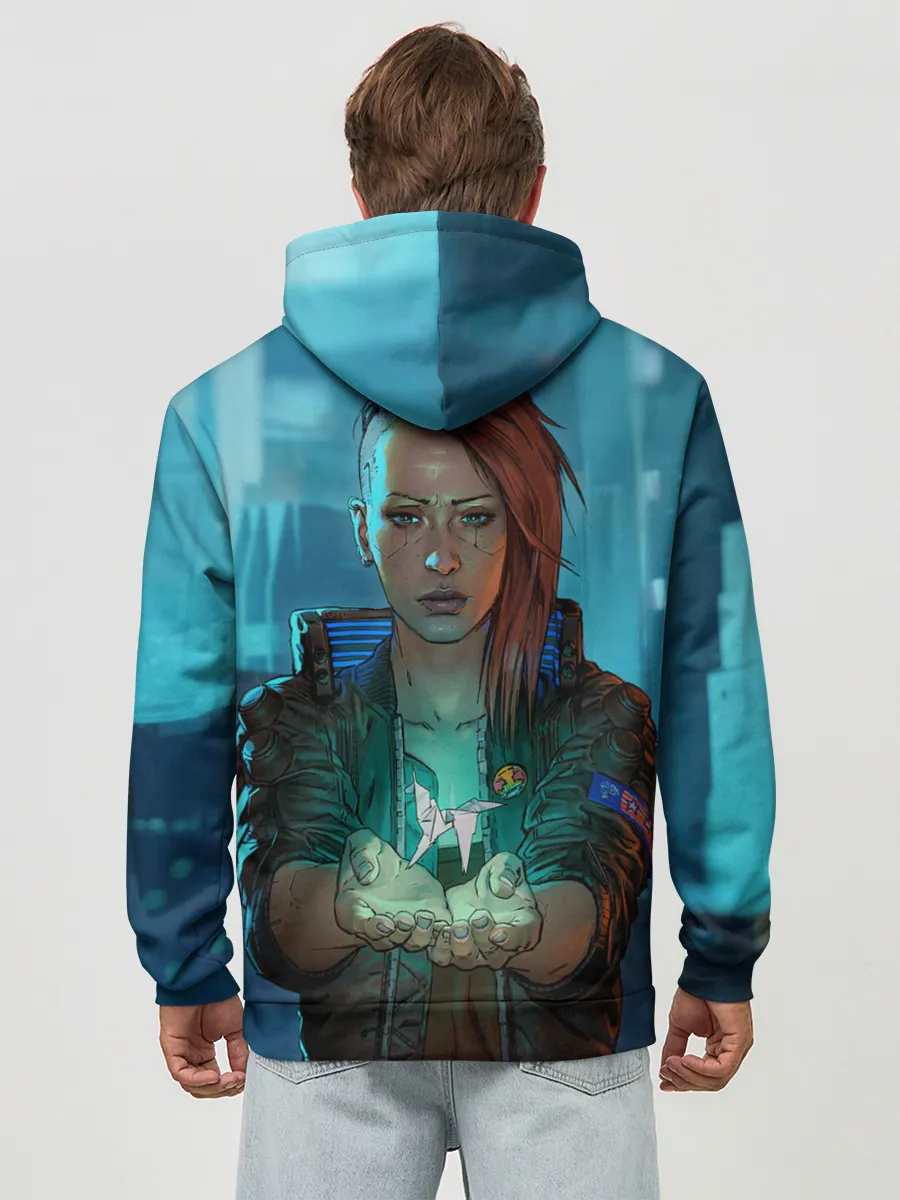 Худи мужской база хлопок / cuberpunk 2077 melisa