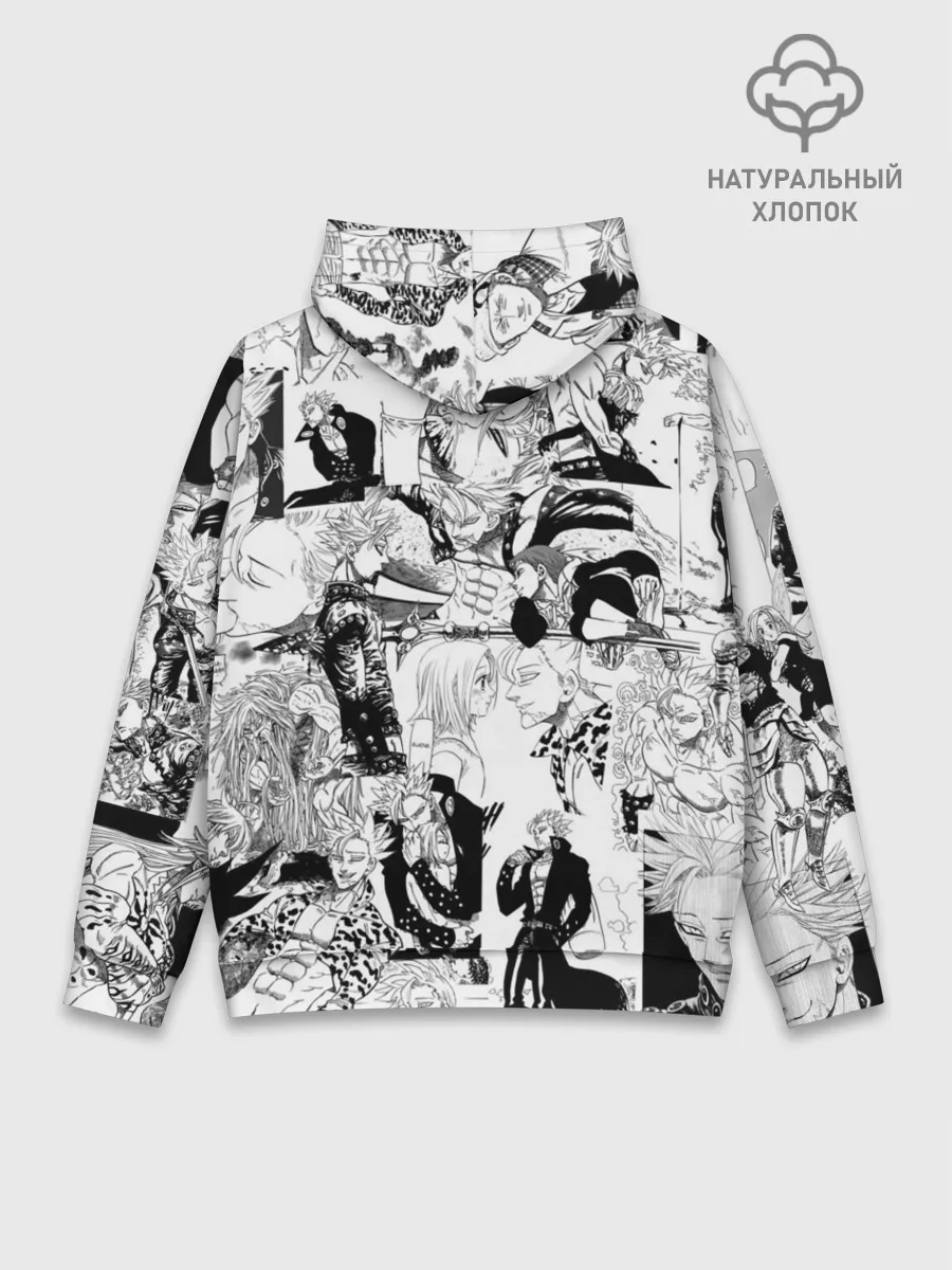 Худи мужской база хлопок / 7 СМЕРТНЫХ ГРЕХОВ. Манга-паттерн