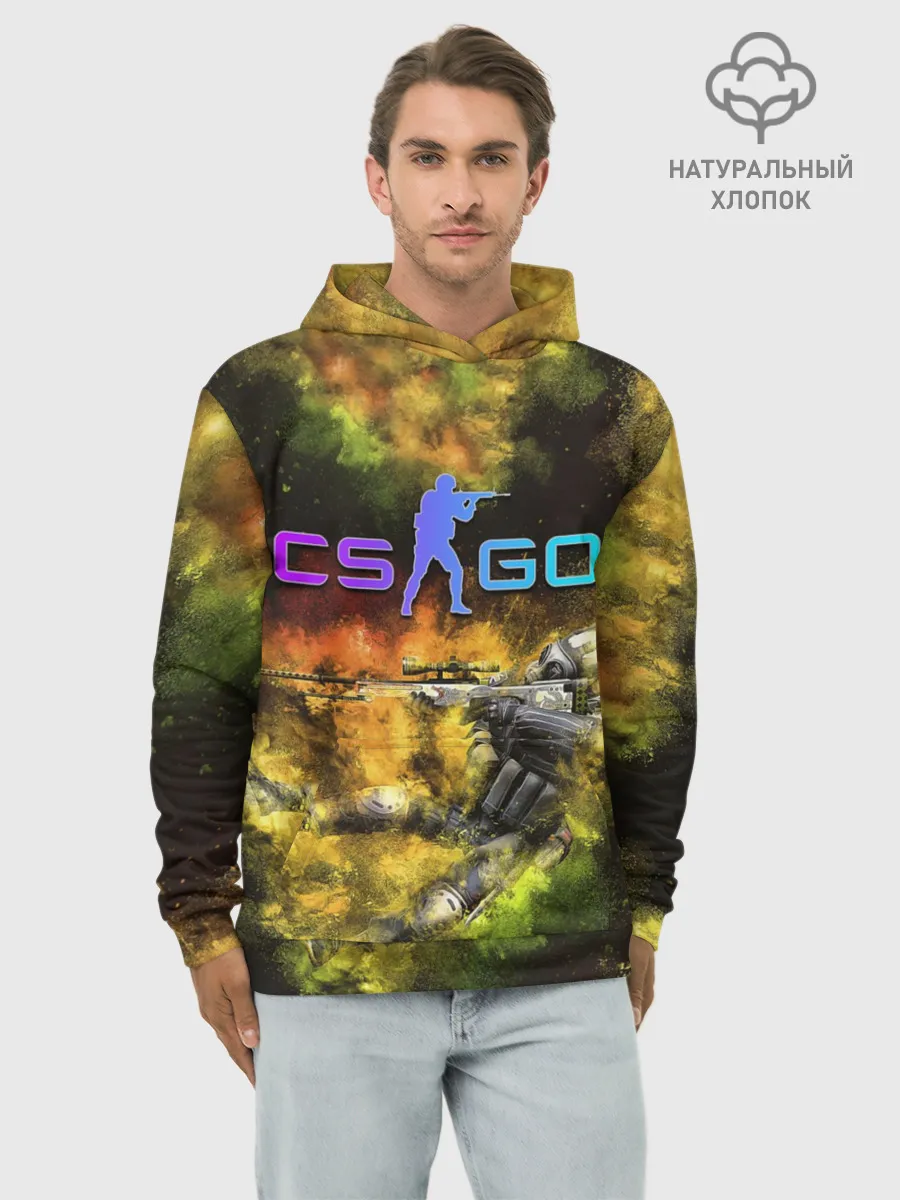 Худи мужской база хлопок / CS GO Gold dust