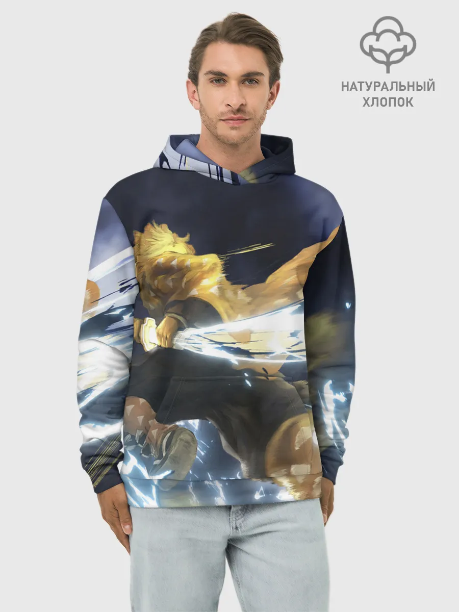 Худи мужской база хлопок / Зиницу Агацума Бог ГРОМА