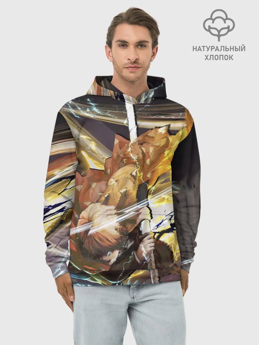 Худи мужской база хлопок / Зиницу Агацума Клинок демонов