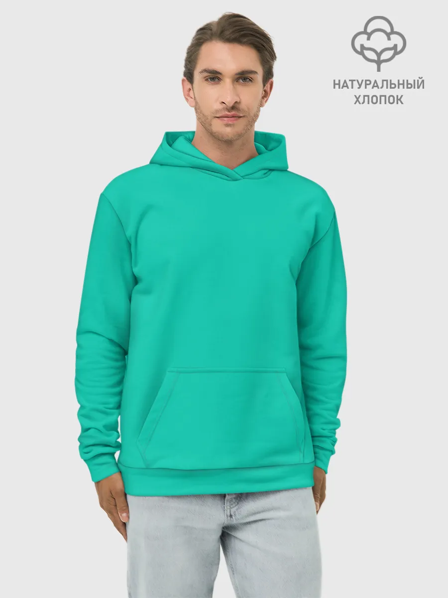 Худи мужской база хлопок / Бискайский зеленый без рисунка
