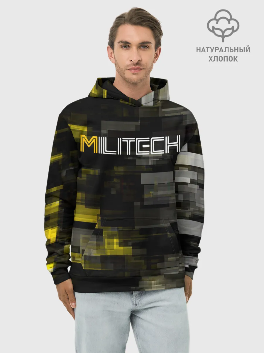 Худи мужской база хлопок / MILITECH камуфляж Cyberpunk 2077