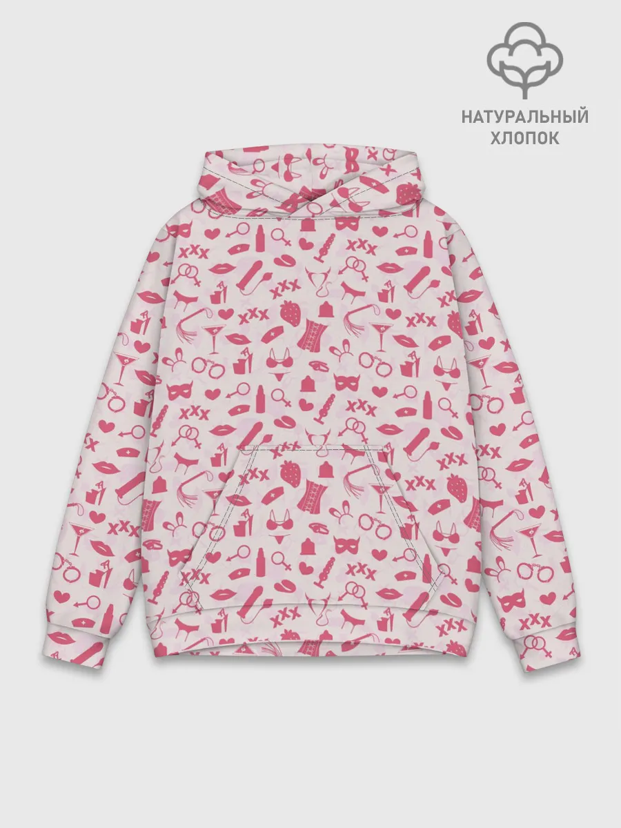 Худи мужской база хлопок / Клубничка