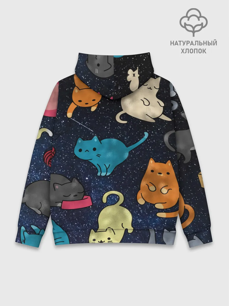 Худи мужской база хлопок / Космические котики