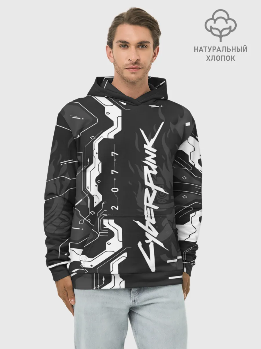 Худи мужской база хлопок / Cyberpunk 2077 Tech
