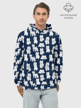 Худи мужской база хлопок / Собаки Пушистики
