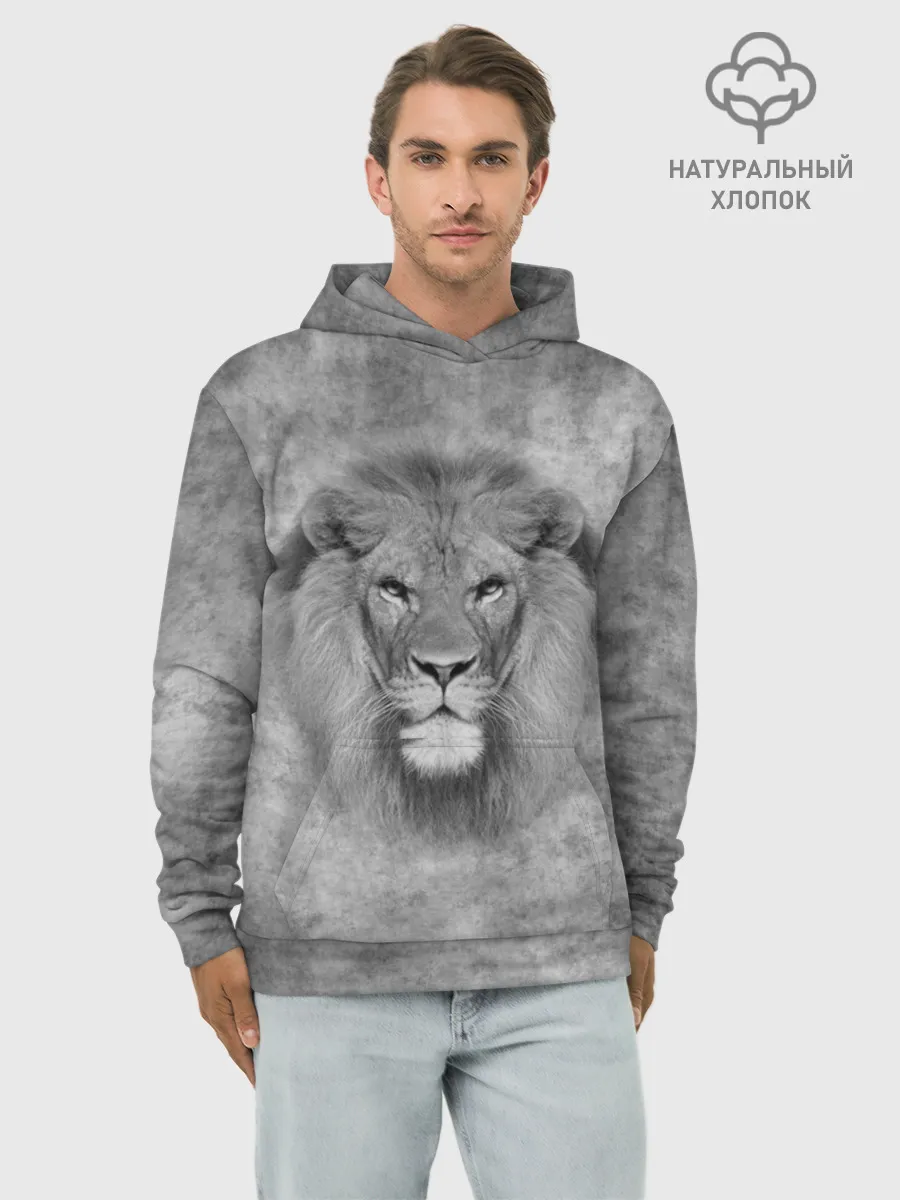 Худи мужской база хлопок / Лев