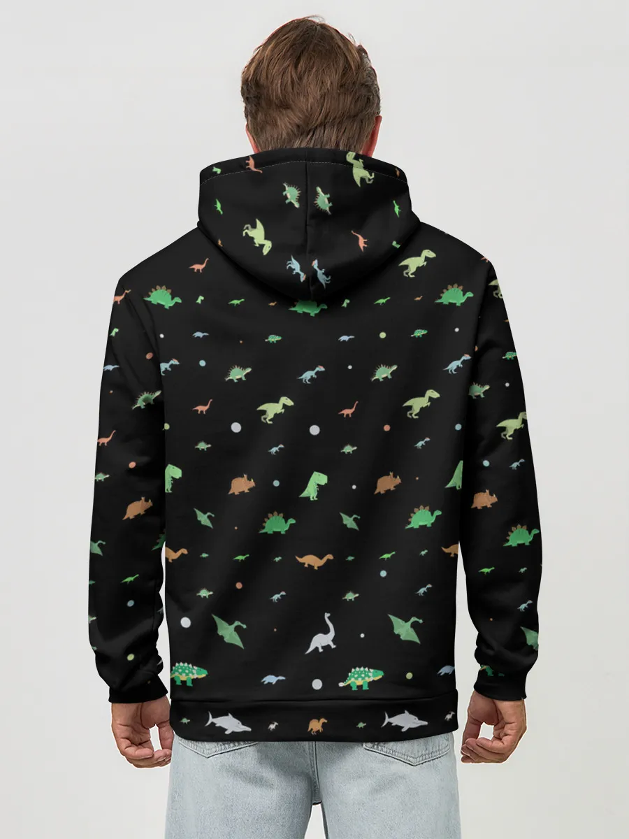 Худи мужской база хлопок / Динозаврики