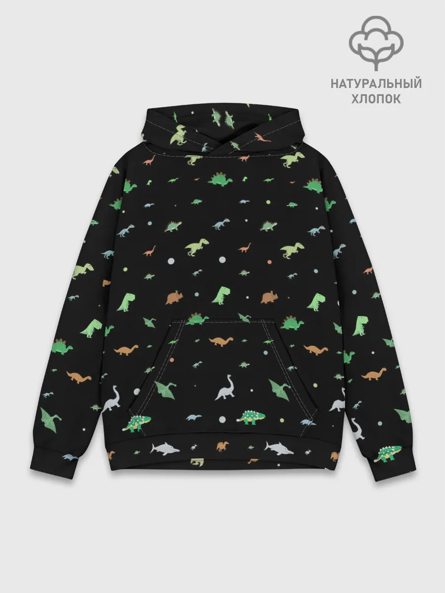 Худи мужской база хлопок / Динозаврики
