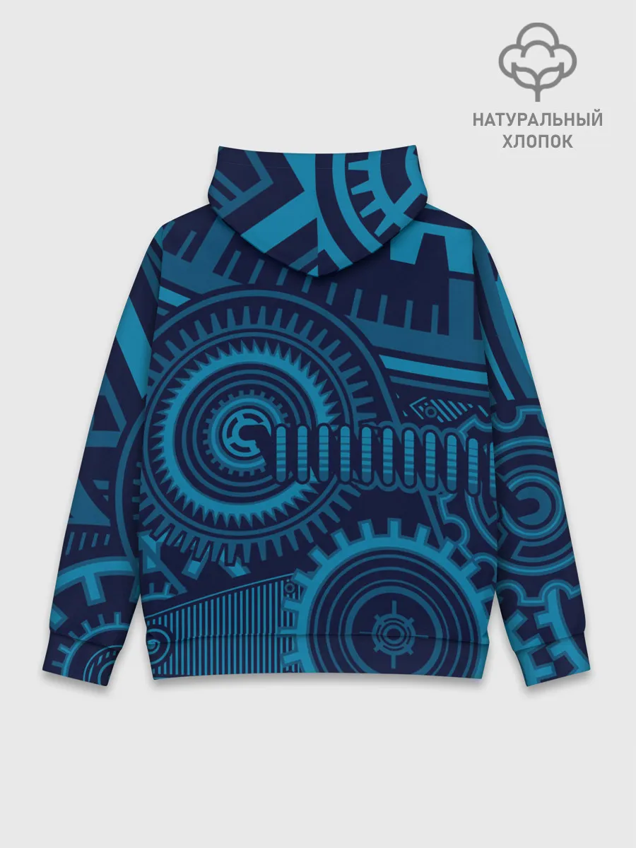 Худи мужской база хлопок / Steampunk Mechanic Blue
