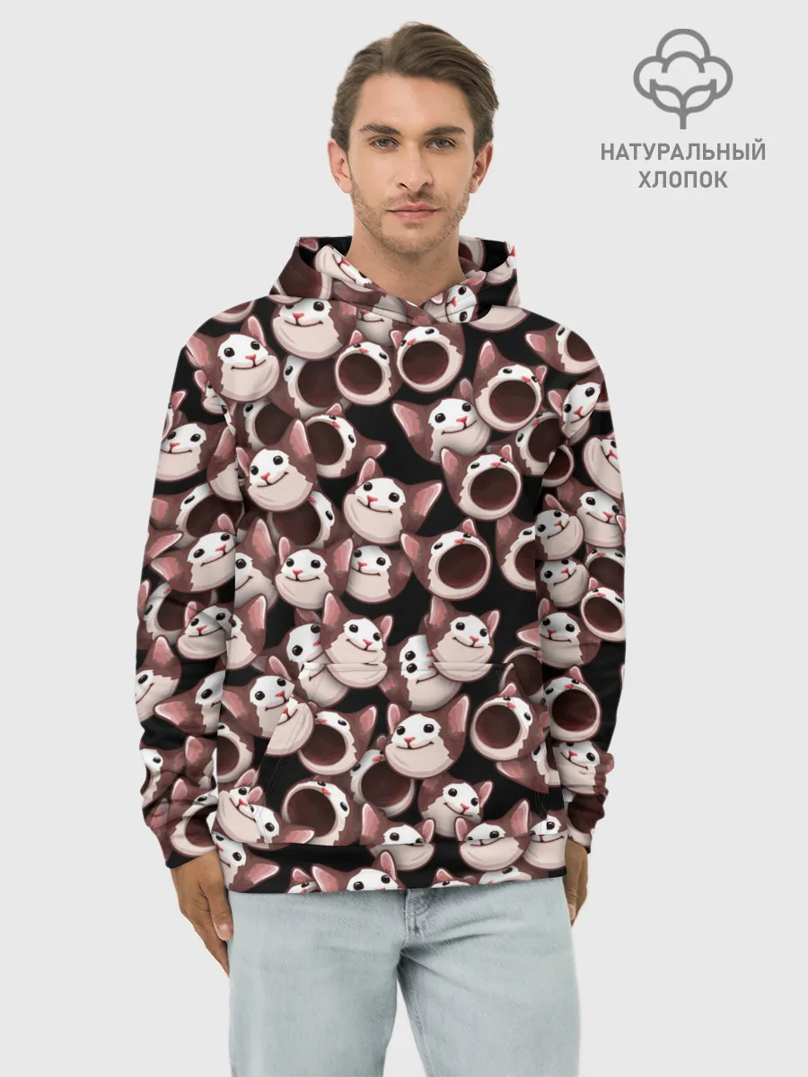Худи мужской база хлопок / Popping cats