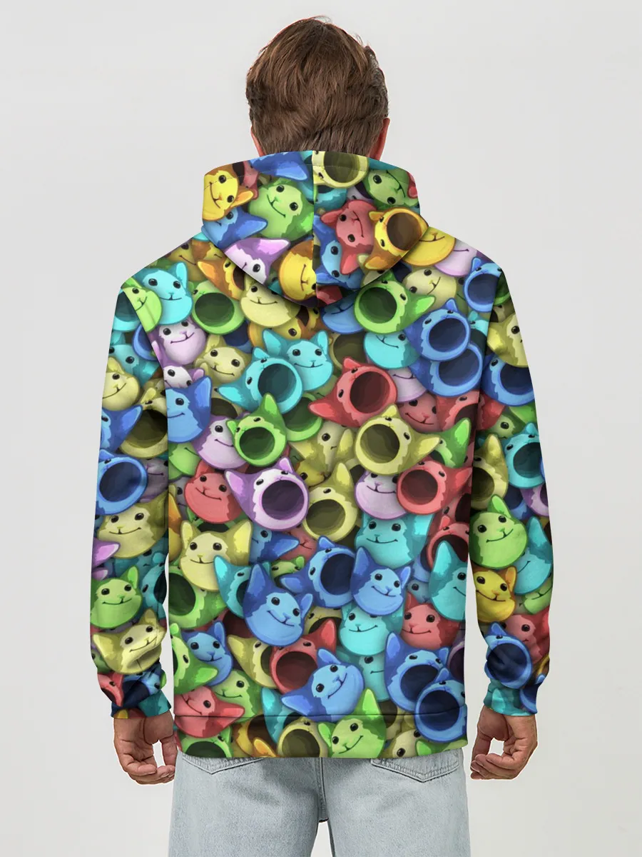 Худи мужской база хлопок / Цветные Поп Котики