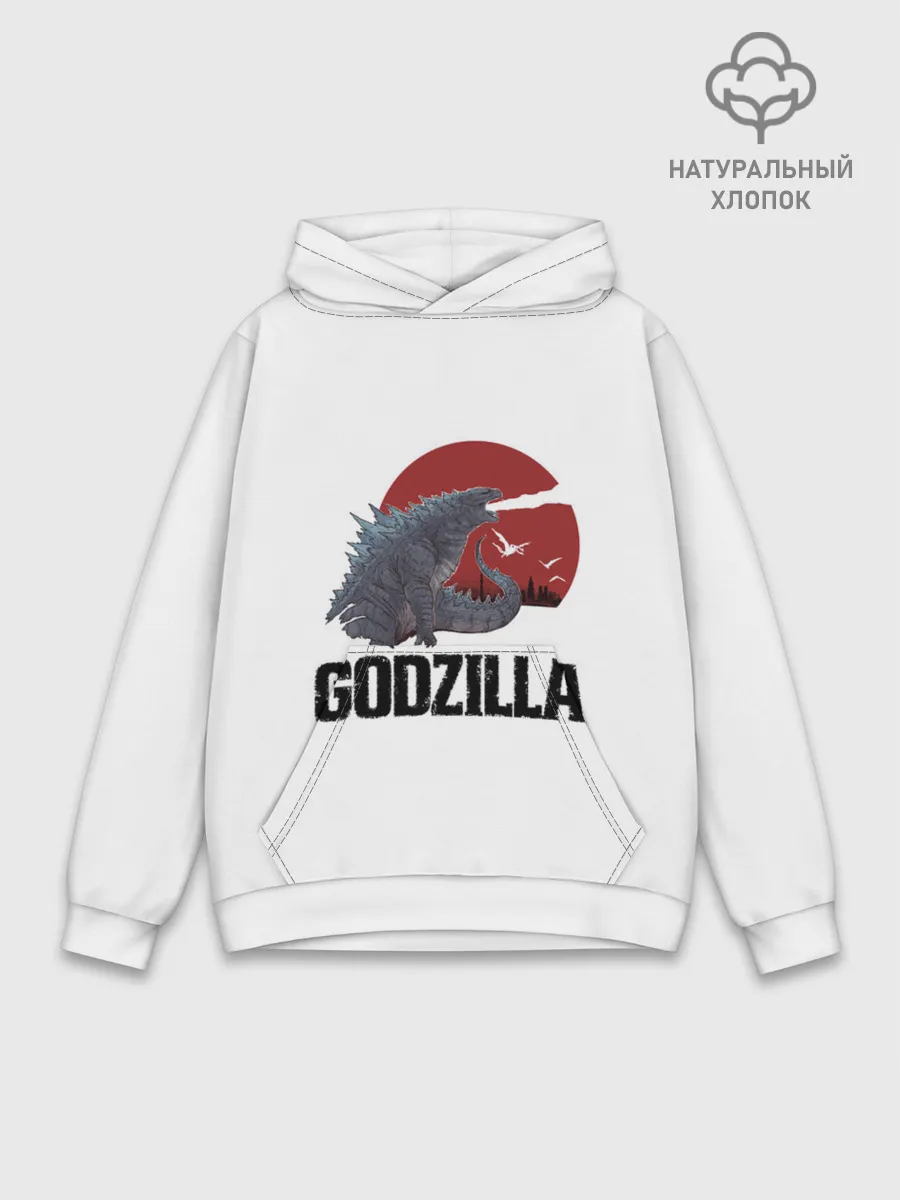 Худи мужской база хлопок / Годзилла