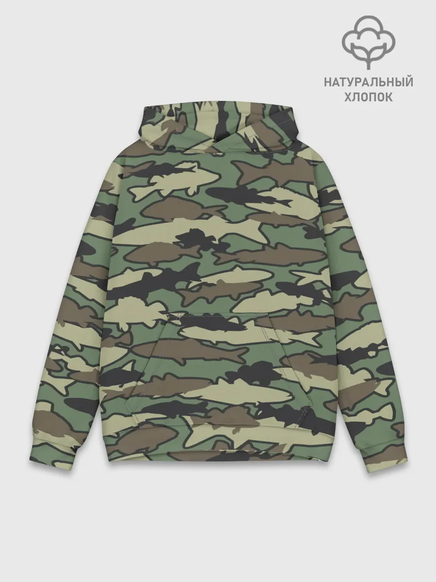 Худи мужской база хлопок / Камуфляж акулы