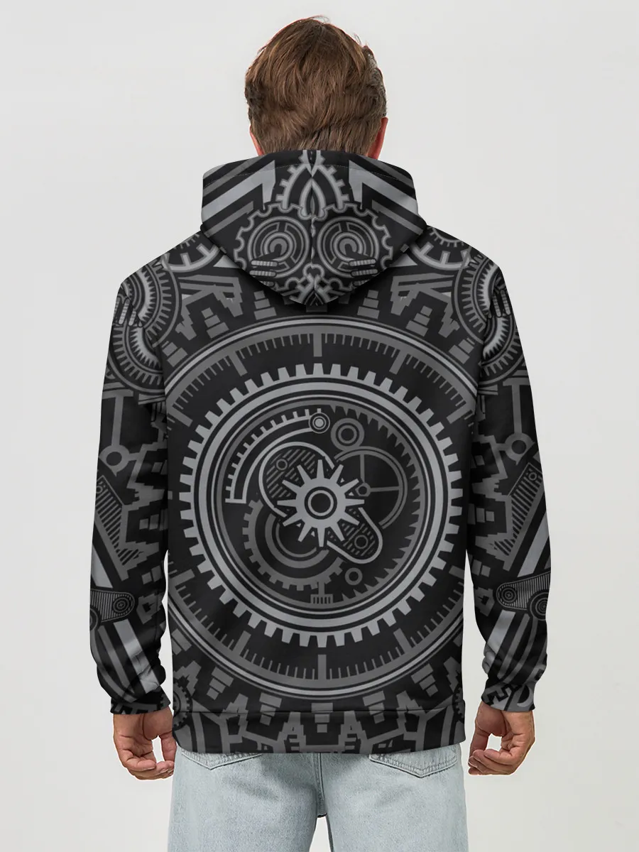 Худи мужской база хлопок / Стимпанк Механизмы