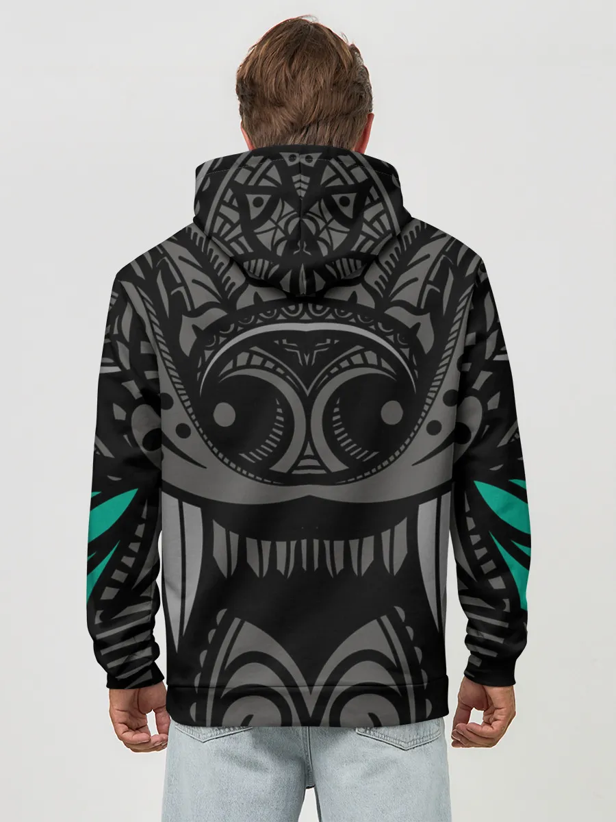 Худи мужской база хлопок / Рисунок волк