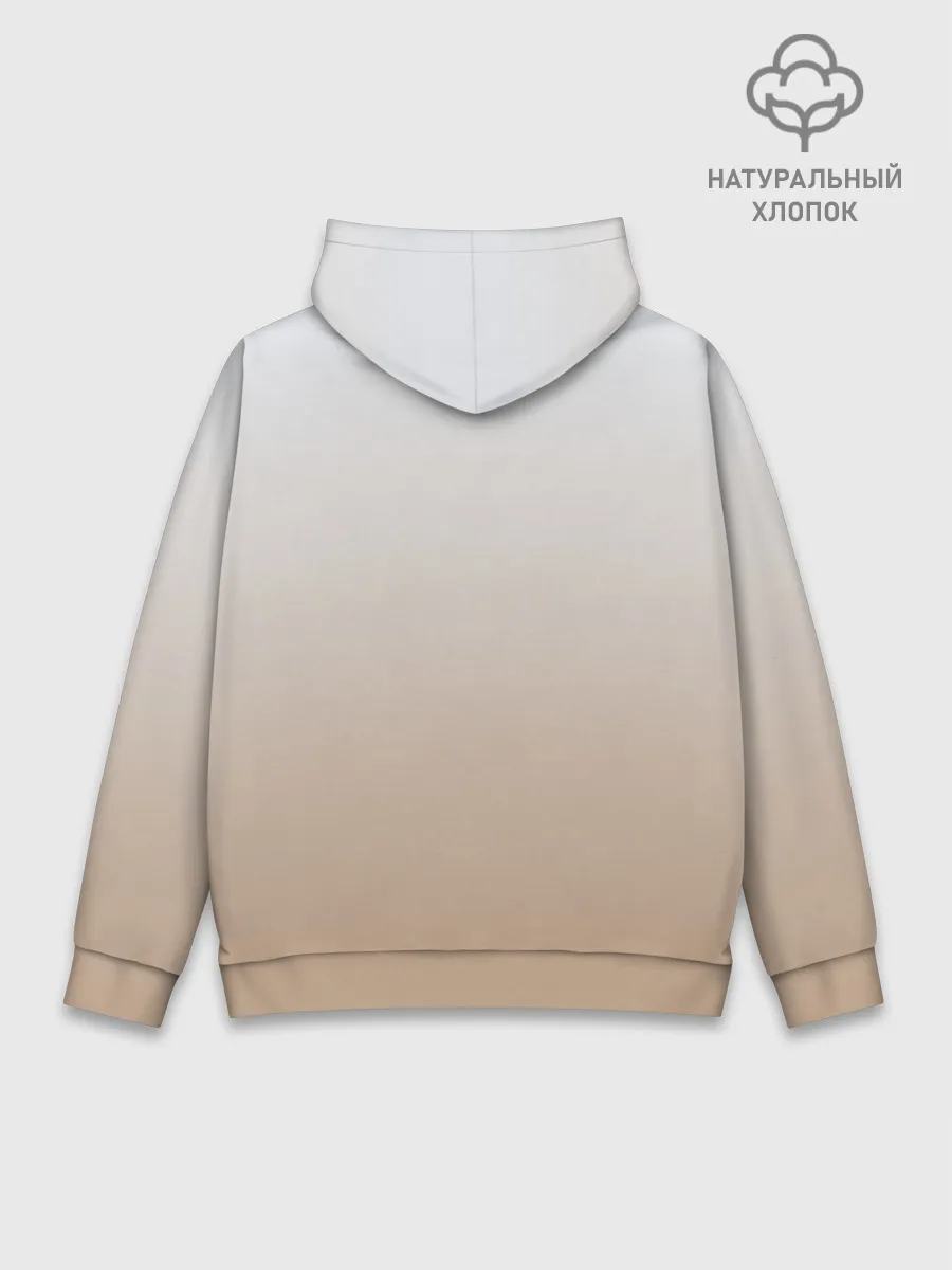 Худи мужской база хлопок / бело-рыжий котенок реализм