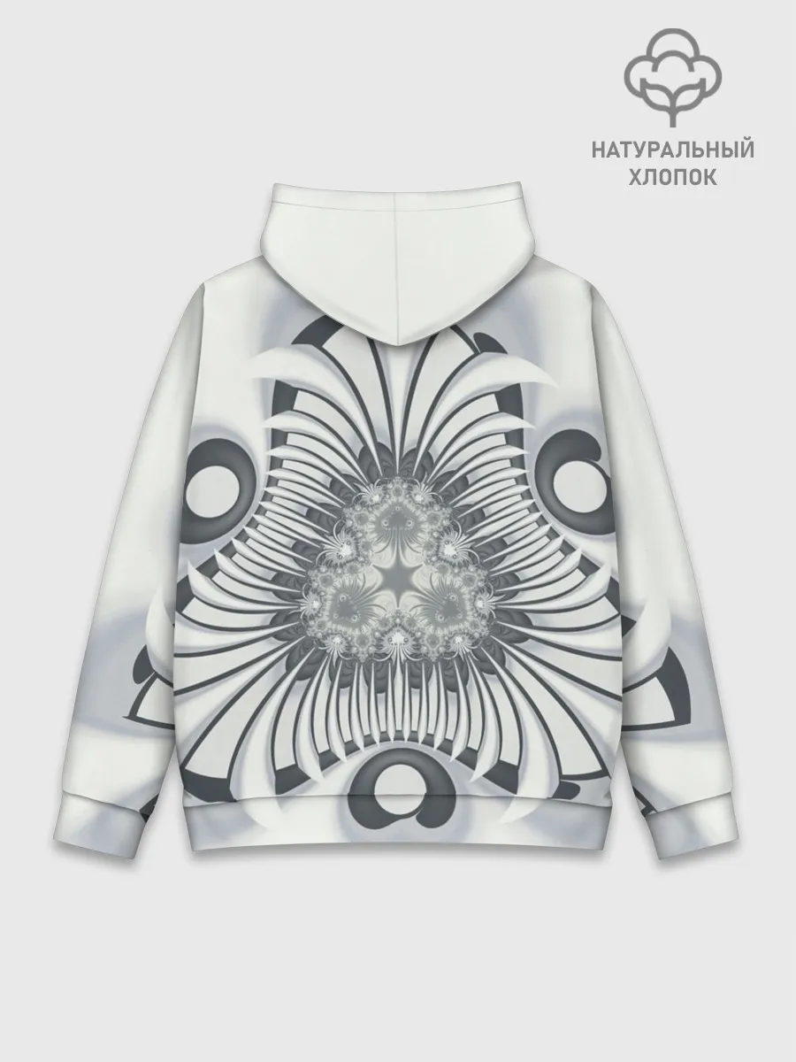 Худи мужской база хлопок / Серая абстракция