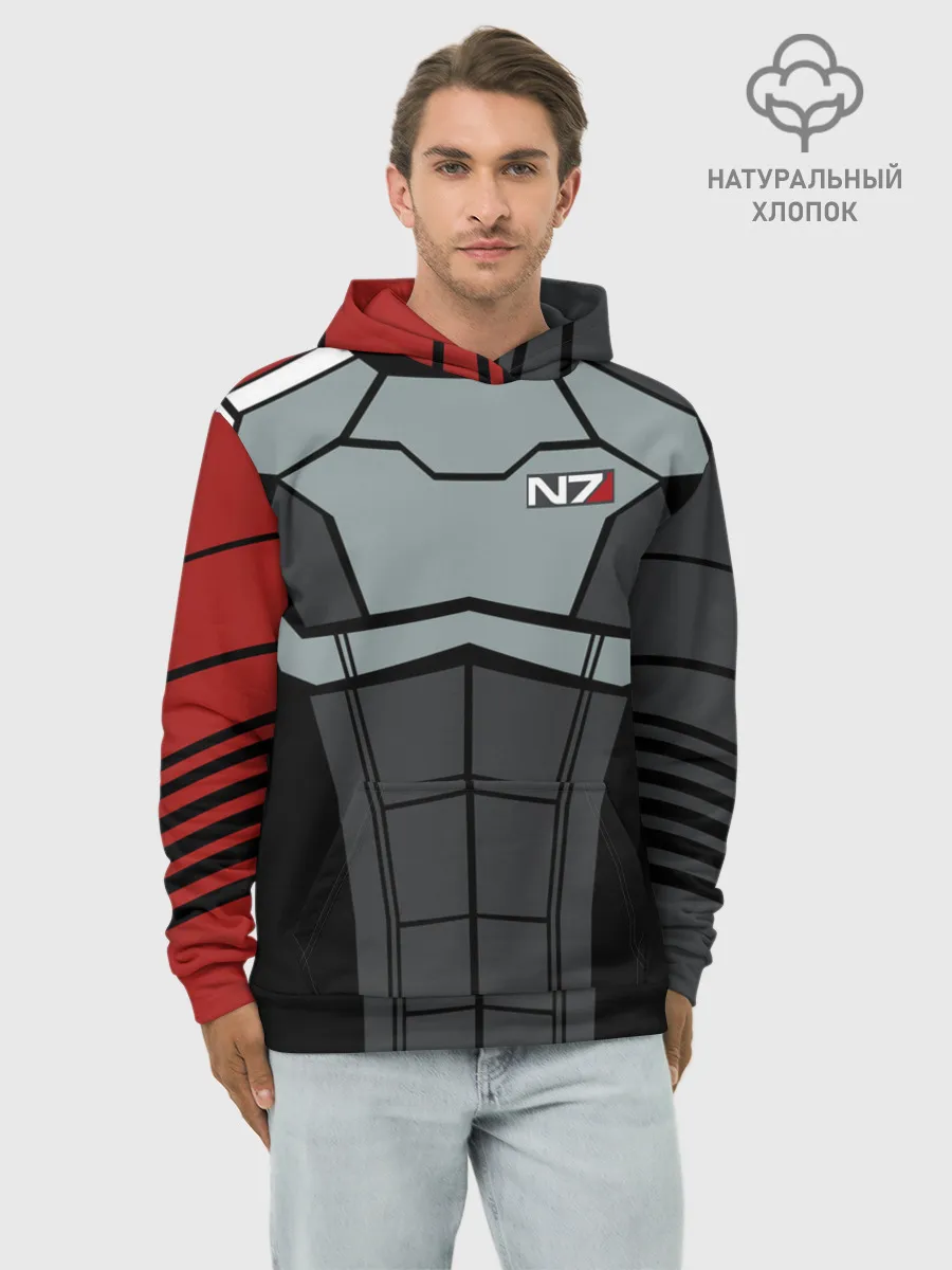 Худи мужской база хлопок / КОСТЮМ N7 | MASS EFFECT N7 | МАСС ЭФФЕКТ Н7