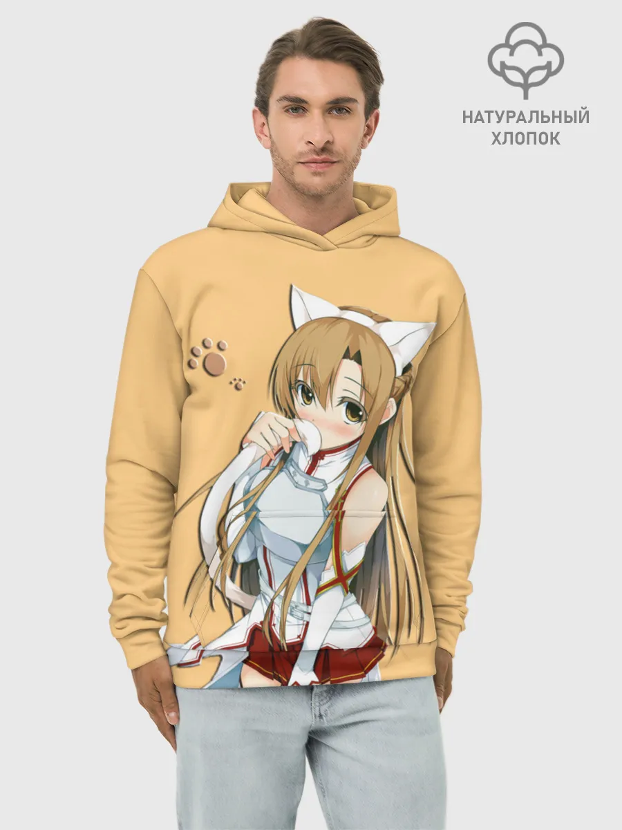 Худи мужской база хлопок / неко Асуна